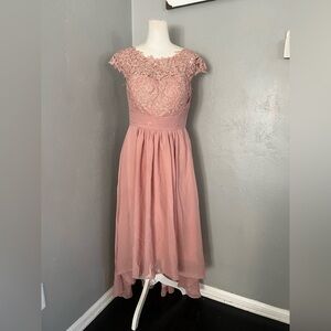 V NAIX women’s Elegant Pink Lace Dress size 12